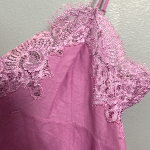 MaxAzria Collection Cotton Pink Lace Neck and Hem Maxi slip chemise size 6 - Picture 11 of 16
